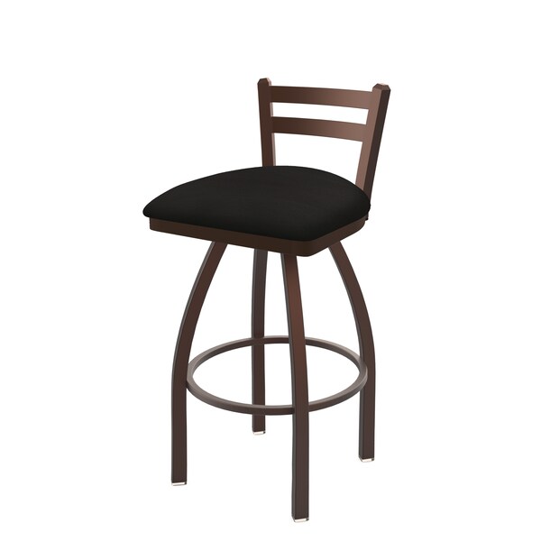 25" Low Back Swivel Counter Stool, Bronze Finish, Canter Espresso Seat